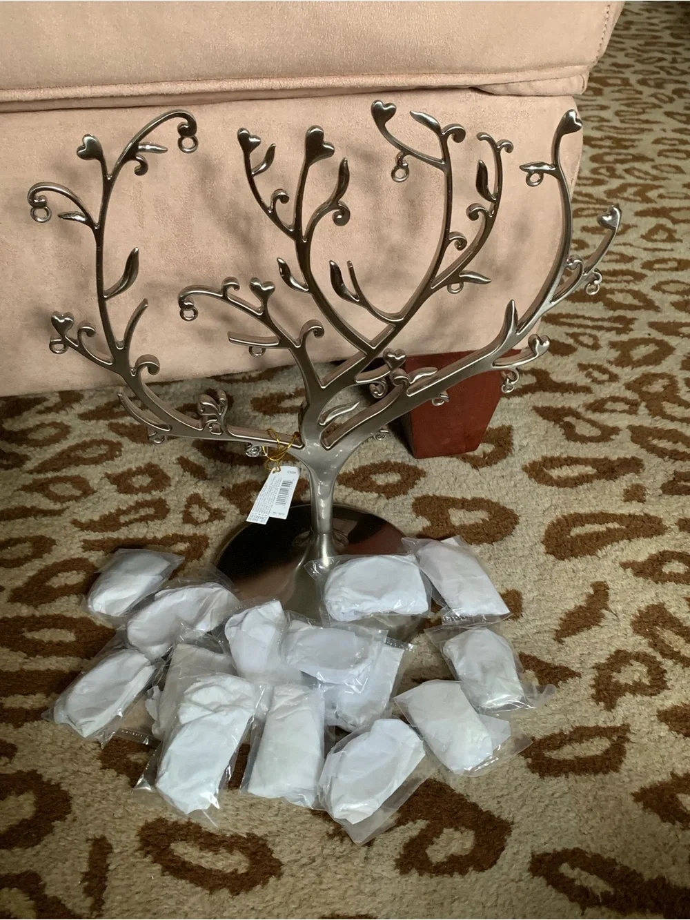 Carlton Cards Brushed Silver Photo Display Tree Includes 14 photo attachments